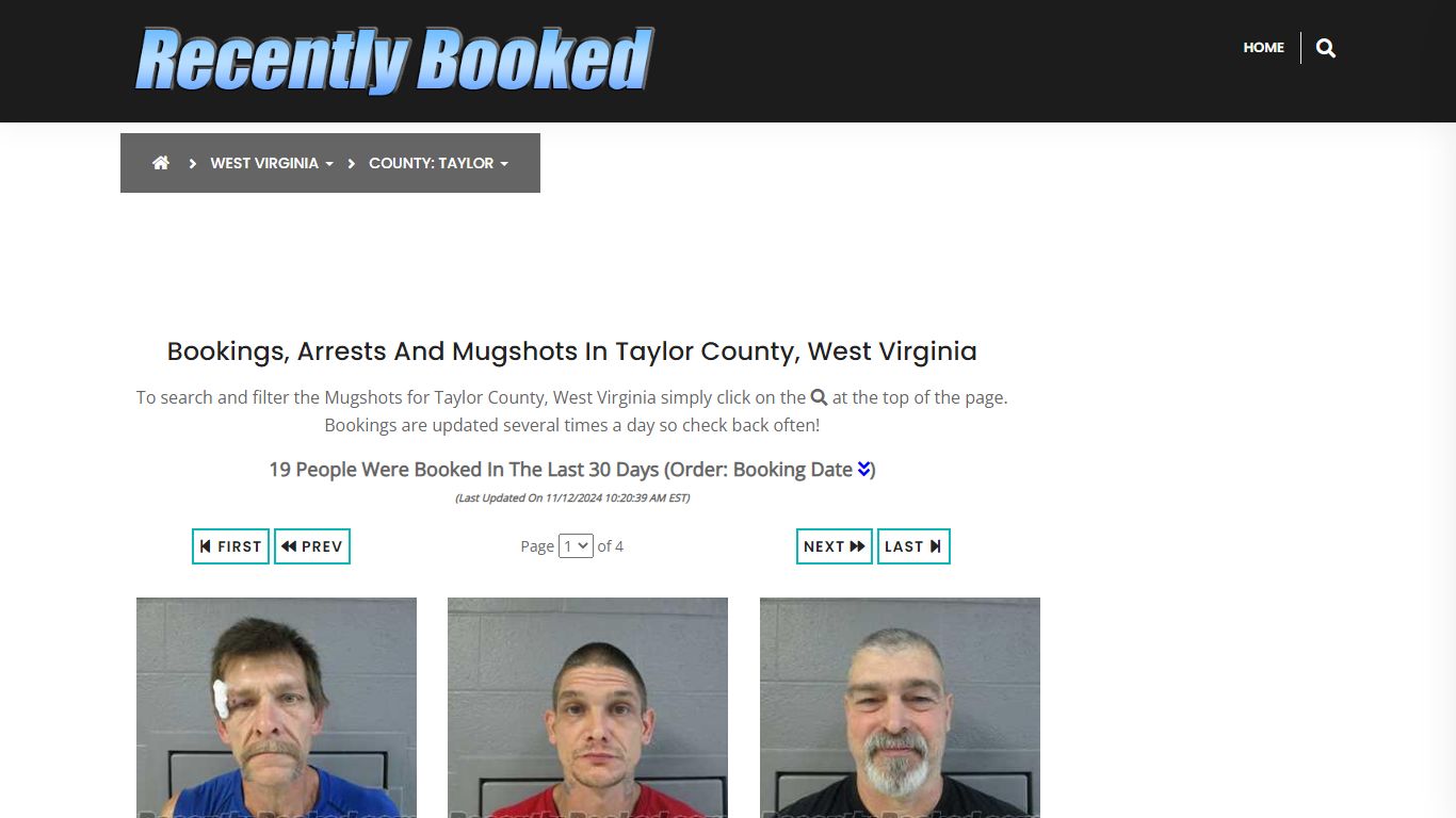 Bookings, Arrests and Mugshots in Taylor County, West Virginia