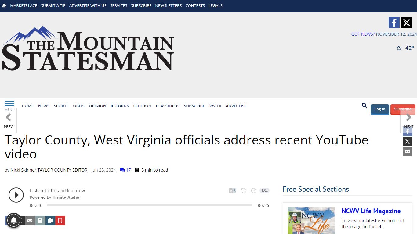 Taylor County, West Virginia officials address recent YouTube video